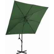 Parasol déporté - Vert - Rectangulaire - 250 x 250 cm - Inclinable