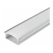 Profilé Aluminium Large Encastrable 2m pour Ruban led - Cache - Blanc