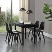 Set de 2 Chaises Design Chaise de Cuisine Chaise de Salle à Manger Plastique Noir 83 x 54 x 48 cm