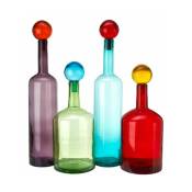 Set de 4 grandes bouteilles multicolore en verre Bubbles & Bottles - Pols Potten