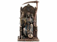 Statuette santa muerte en résine aspect bronze