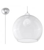 Suspension BALL verre/acier transparent/chrome 1 ampoule
