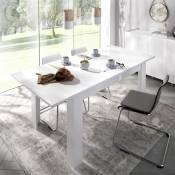 Table à manger extensible blanche Dine Blanc brillant 140-190 x 77 x 90 cm - Blanc brillant