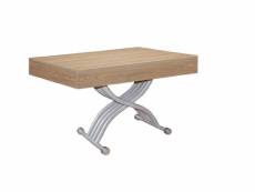 Table basse relevable kubic chêne clair