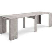 Table console extensible, Console meuble, 260, Pour 12 personnes, Table à Manger, Style moderne, Ciment - Skraut Home