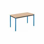 Table multi-usages hêtre L 120 x P 60 cm - Éco - piétement bleu - Maxiburo - Bleu