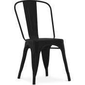 Tolix Style - Chaise de salle à manger - Design industriel - Acier - Nouvelle édition - Stylix Noir - Acier - Noir