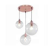 Toolight - lampe suspendue APP041-1CP lassi verre 3 boules rose or diamètre 20-25-30CM E27 - or rose