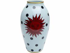 "vase cohesion bleu soleil rouge 40cm"