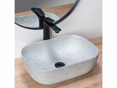 Vasque à poser rectangulaire en céramique gris
