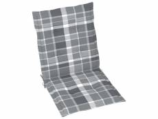 Vidaxl coussins de chaise de jardin 4 pcs carreaux gris 100x50x3 cm