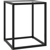 Vidaxl - Table basse Noir avec verre trempé 40x40x50