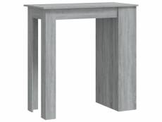 Vidaxl table de bar avec rangement sonoma gris 102x50x103,5 cm