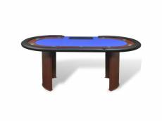 Vidaxl table de poker pour 10 joueurs avec espace de croupier bleu 80134