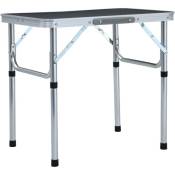 Vidaxl - Table pliable de camping Gris Aluminium 60x45