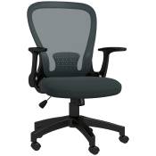 Vinsetto Chaise fauteuil de bureau hauteur réglable pivotante 360 ° roulettes revêtement maille 63 x 54 x 103 cm gris