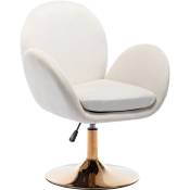 Wahson Office Chairs - Chaise Coiffeuse Fauteuil en Velours Pivotante Chaise Couffeuse Rembourrée avec Accoudoir pour Coiffeuse et Maquillage, Beige