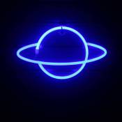1pc lumière led néon en forme de planète,Veilleuse Murale Enseigne Au Néon,cadeau de Noël,Studios,Fêtes, Bars, Noël, Chambres D'enfants,Salons(bleu)