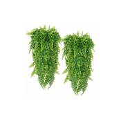 2pcs plante artificielle fougère de boston, fausse plante artificielle tenture murale, décor de mariage à la maison et à l'extérieur