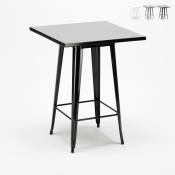 Ahd Amazing Home Design - table haute industrielle 60x60 de bar pour tabourets acier et métal nut Couleur: Noir