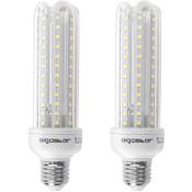 Aigostar - ampoule tube led T3 4U 19W fitting E27 warm white light 3000K no fluorescent 2 pieces