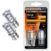 Autoled - Ampoule led P21W Orange / 18 leds / Feux