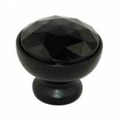 Bouton de meuble résine COLOURS Crystal noir Ø34