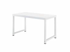 Bureau réglable poste de travail table bois mélaminé 120 cm blanc helloshop26 03_0001162