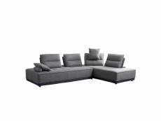 Canapé d'angle modulable tissu gris - lounge