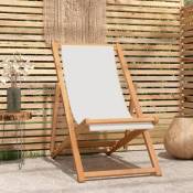 Chaise de terrasse Teck 56 x 105 x 96 cm Couleur crème