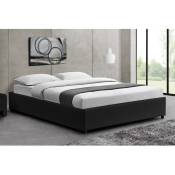 Concept-usine - Cadre de lit noir avec coffre de rangement intégré - kennington - black