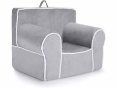 Costway fauteuil pour enfant de 0 à 5 ans, canapé avec de tissu en velours et rembourré d’éponges de haute qualité, chaise pour salle de jeux, chambre