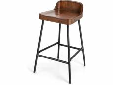Costway tabouret de bar à dossier bas de 62 cm, repose-pieds et patins réglables, chaise à hauteur de comptoir de petit-déjeuner pour salle à manger,