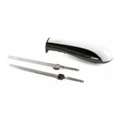 Couteau électrique DOMO - Lames dentelées en acier inoxydable - 590 gr - 150W - Noir / Blanc