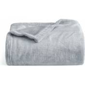 Couverture en polaire - Couvertures légères gris clair pour canapé, canapé, lit, camping, voyage - Couverture en microfibre super douce et confortable