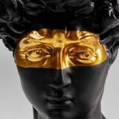 Déco buste homme noir profil masque doré Kare Design