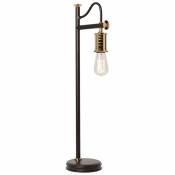 Etc-shop - Lampe de table, lampe d'appoint, lampe de salon, acier, noir, laiton, h 68,6 cm