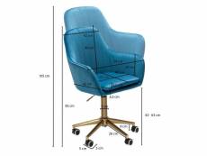 Finebuy chaise de bureau 85 - 105 cm velours | chaise design pivotant avec accoudoirs et dossier | chaise coquille 120 kg | fauteuil pivotant avec des