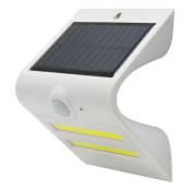 Gefom - Applique solaire balisage + éclairage led avec détecteur de mouvement, 1,5W, 180 lumens, 2 cob + 3 smd blanche