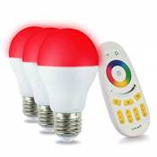 LIGHTEU, 3 x WiFi Ampoule LED, 6W, E27, Multicolore