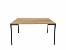 Lugano - table basse en bois et métal 90x90cm bois clair et noir