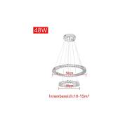 Lustre led 48 w lampe suspendue créative plafonnier lampe à suspension pour salon couloir chambre à coucher deux anneaux (φ : 30 cm + 50 cm) - 48 w à