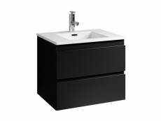 Meuble de salle de bain angela 60 cm noir mat – armoire de rangement meuble lavabo