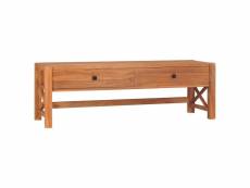 Meuble tv | banc tv armoire de rangement 140x40x45 cm bois de teck recyclé meuble pro frco59442