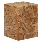 Meubletmoi - Tabouret / Table d'appoint carrée en bois de teck naturel - hiram