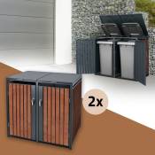 Ml-design - Box pour 4 Poubelles, 240L, 264x80x116,3