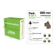 Pack condensation 4 en 1 B3/C9 TEN - Diamètre 80 mm - Terminal noir - Longueur flexible 10 m - Tolerie Emaillerie Nantaise