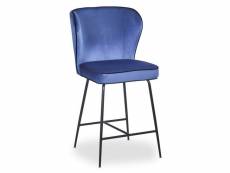 Paris prix - chaise de bar velours design "elsa" 100cm bleu