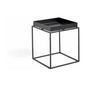 Petite table basse carrée en métal noir 30 x 30 x