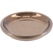 Porte savon porcelaine rond - effet bronze Tendance